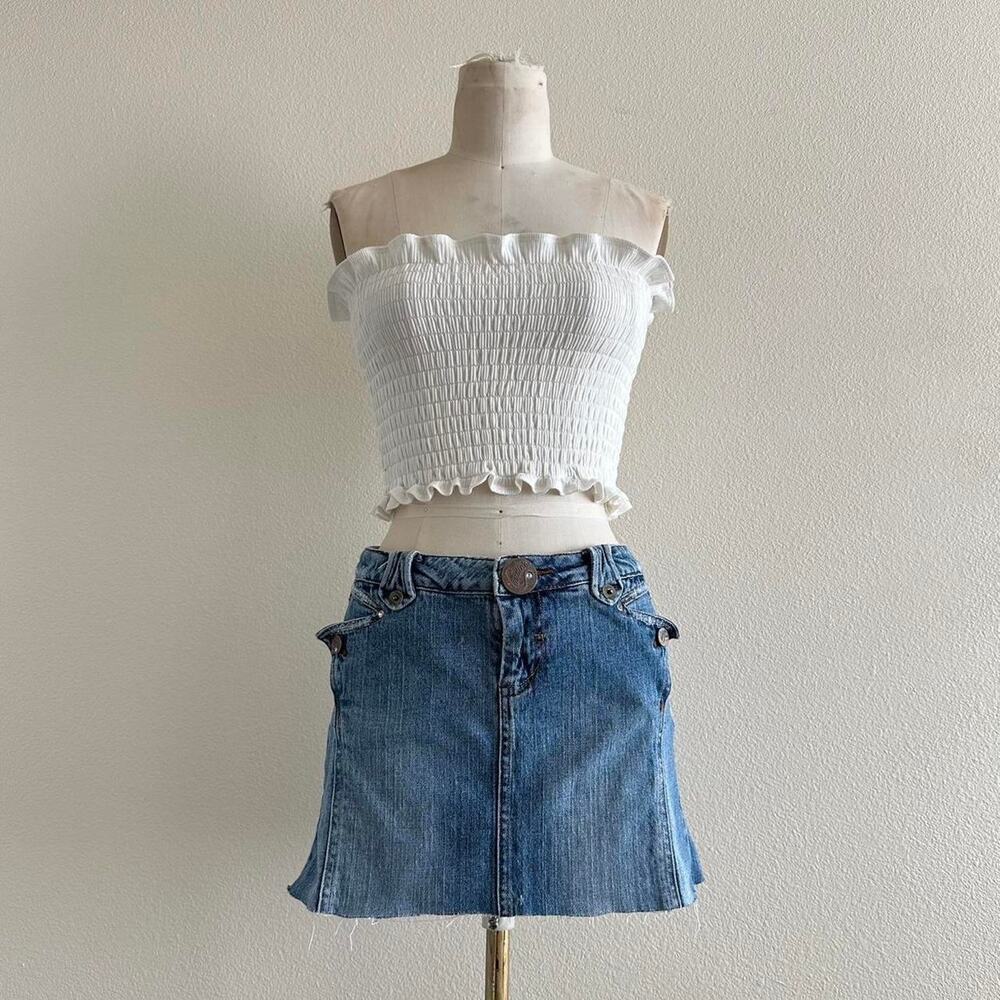 handmade white ruched bandeau - Picture 1 of 6